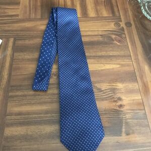 Tommy Hilfiger Navy Diamond print‎ silk neck tie italy